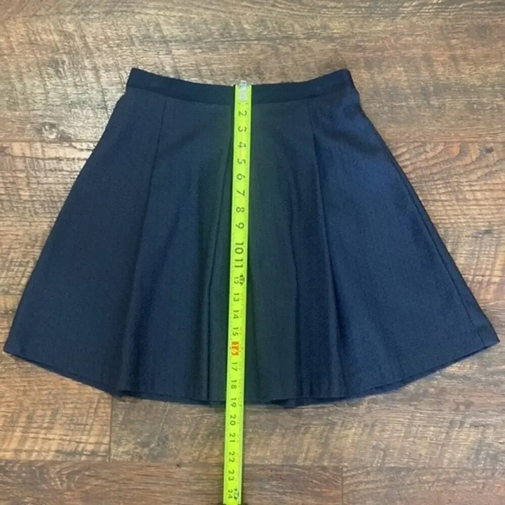 Anthropologie Beatrice B Skirt Pleated Navy Schoolgirl Made in Italy Knee Length